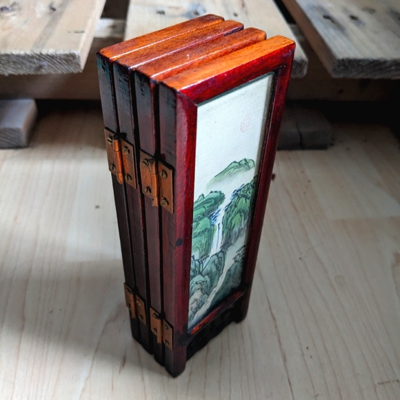 Antique Japanese 4-Panel Folding Screen. Hand Carved/Pained | + 3 extra Panels - Picture 12 of 12